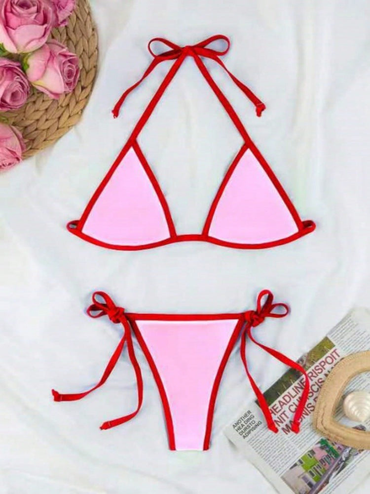 Women Triangle Bikini Set with individually adjustable drawstring Mune Fashion