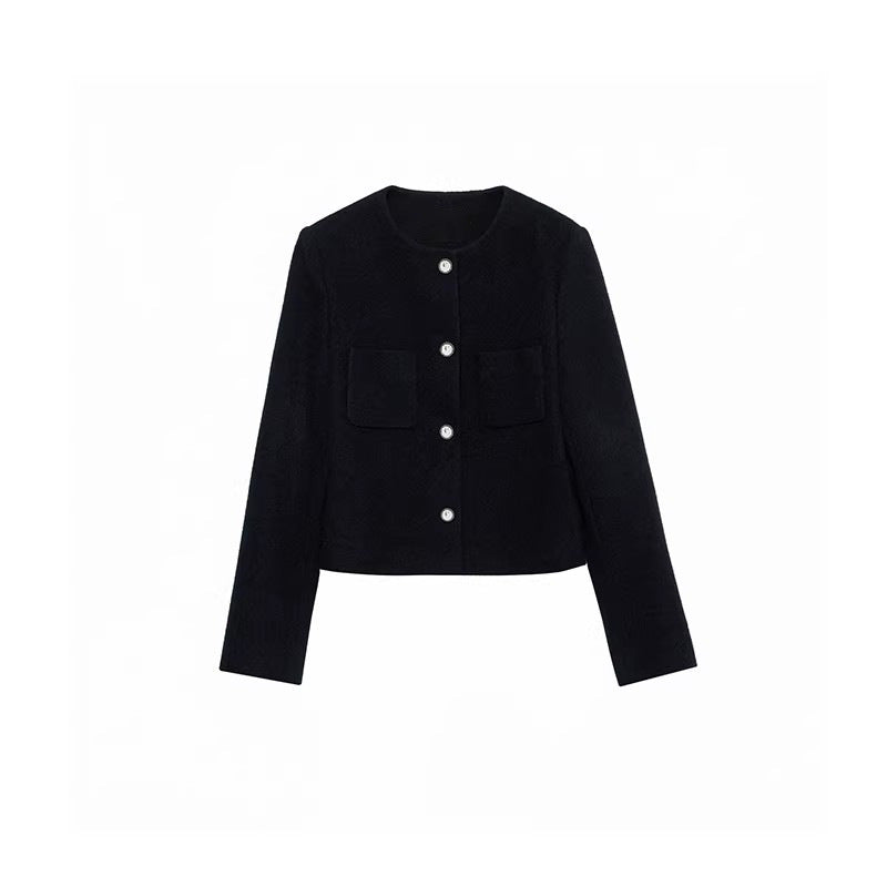 Women modern cropped jacket with elegant buttons Mune Fashion