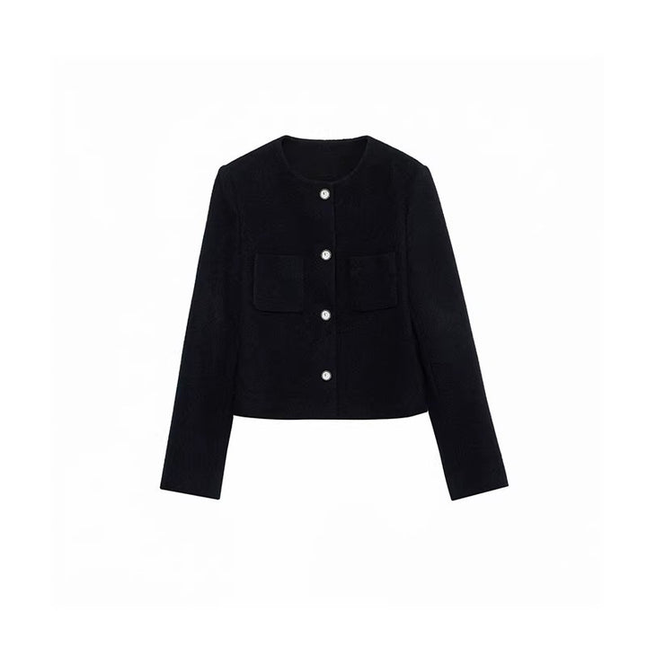 Women modern cropped jacket with elegant buttons Mune Fashion