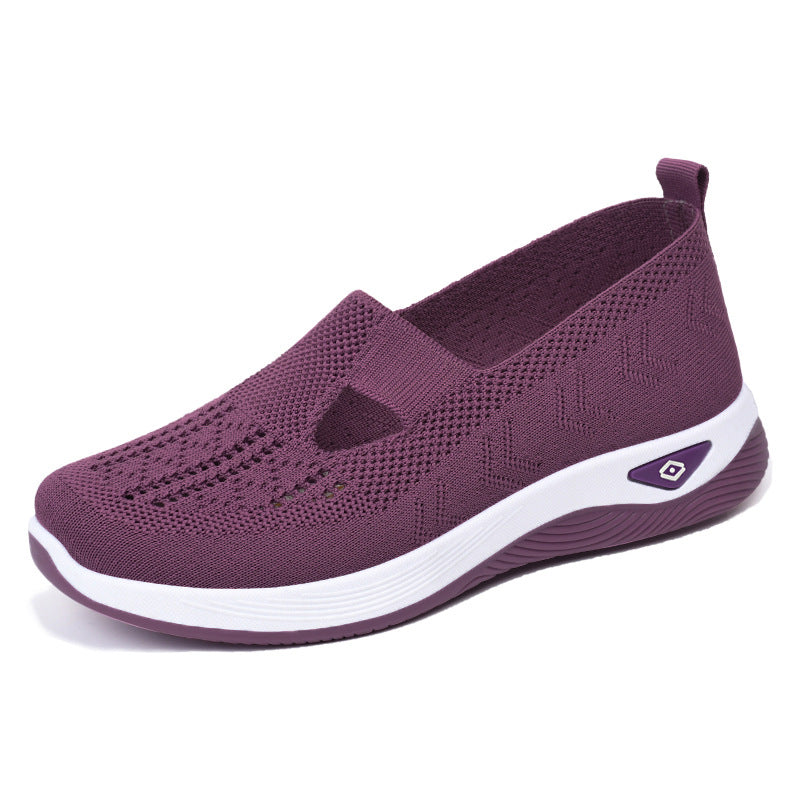 Women's lightweight breathable slip-on sneakers with elastic knit upper and orthopedic comfort sole Mune Fashion