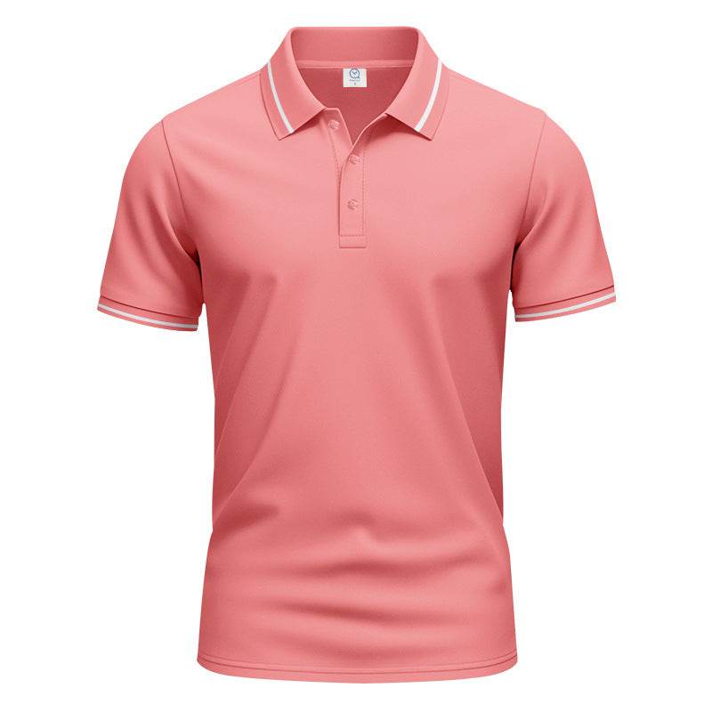 Men's breathable interlock polo shirt with contrast tipping, short button placket and slim silhouette Mune Fashion