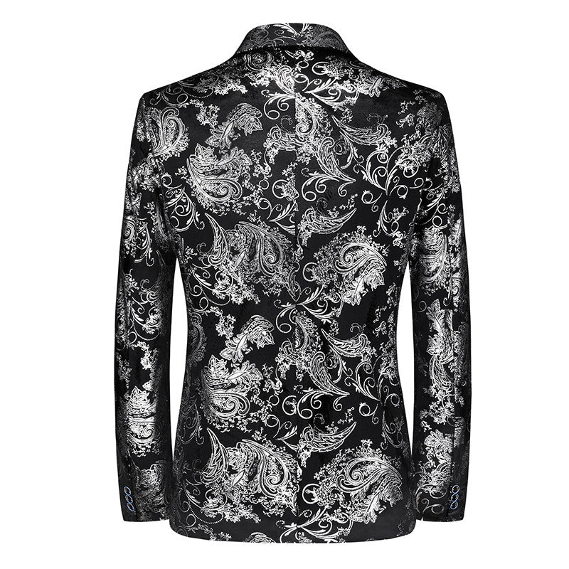 Men's nan ornamental tuxedo blazer with shawl collar, slim fit and elegant paisley print Mune Fashion