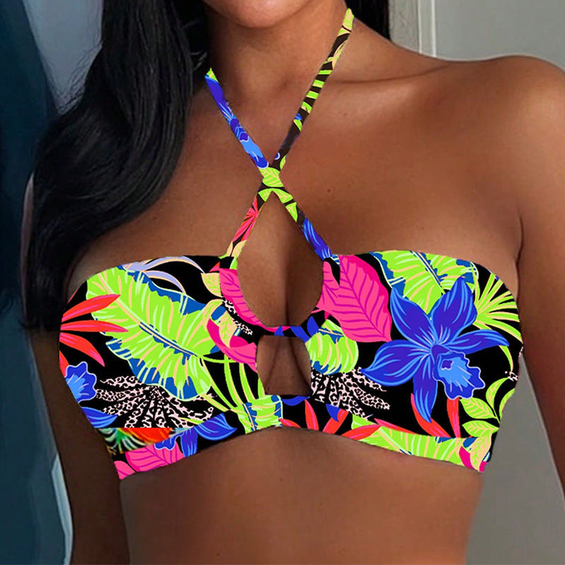 Women's bandeau bikini with creative cross details Mune Fashion