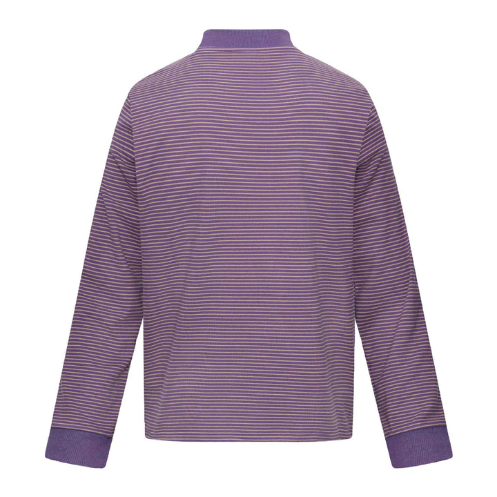 Unisex Striped Long Sleeve with Stand Collar, Oversize Cut and Cat Print Mune Fashion