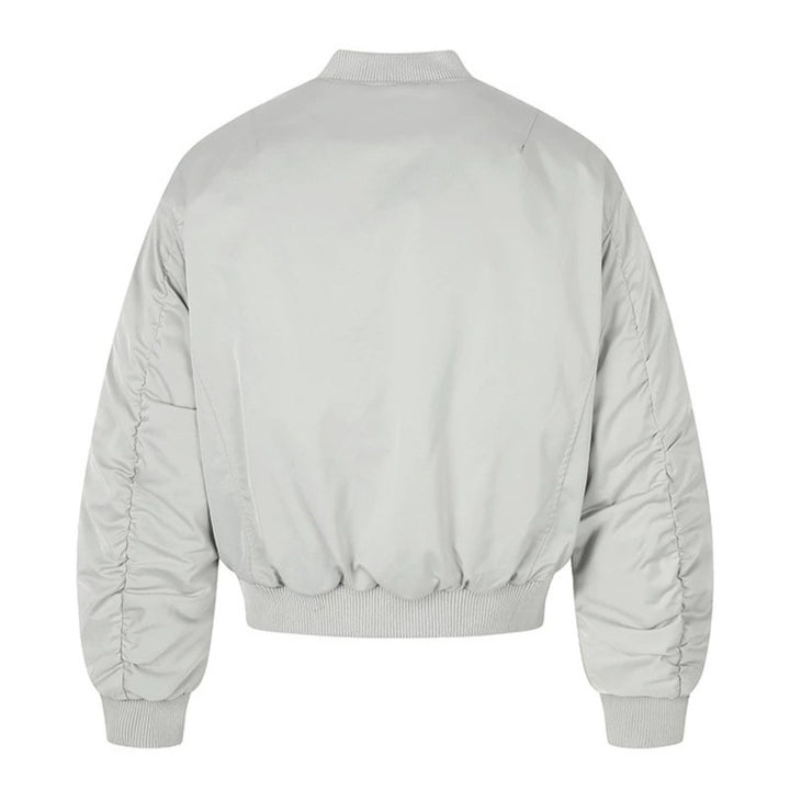 Men's short padded bomber jacket with wide belt detail and ribbed cuffs Mune Fashion
