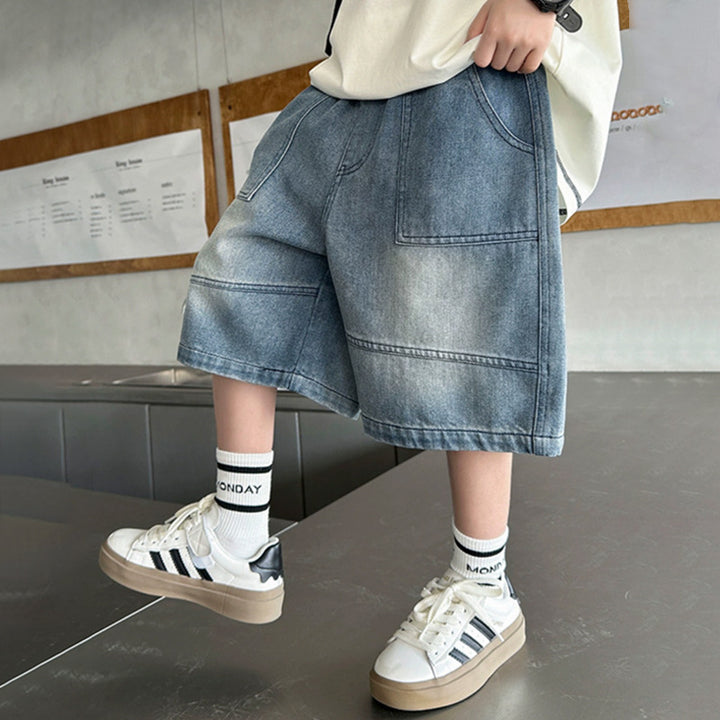 Boys casual denim shorts with large pockets Mune Fashion
