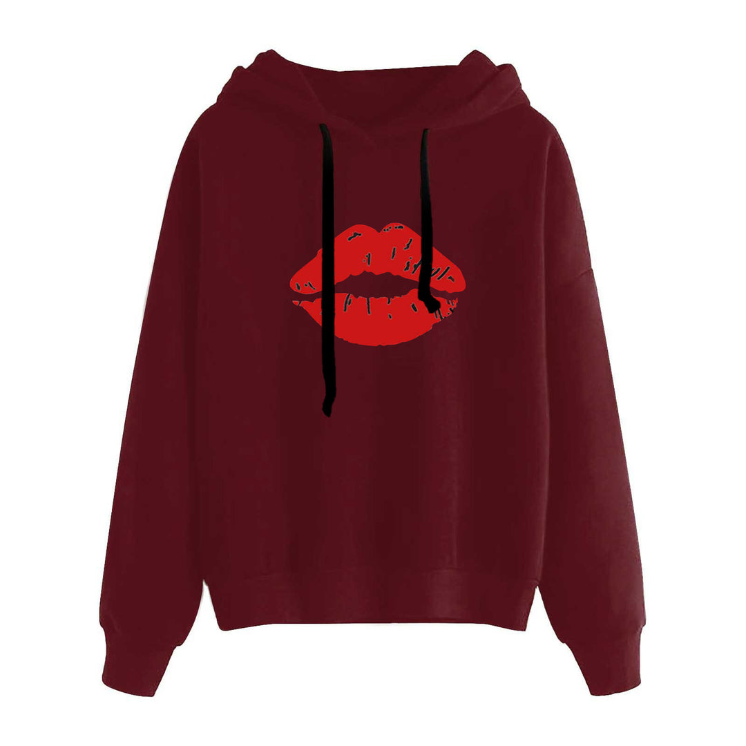 Women's casual oversized hoodie with heart and paw print, drawstring and ribbed cuffs Mune Fashion