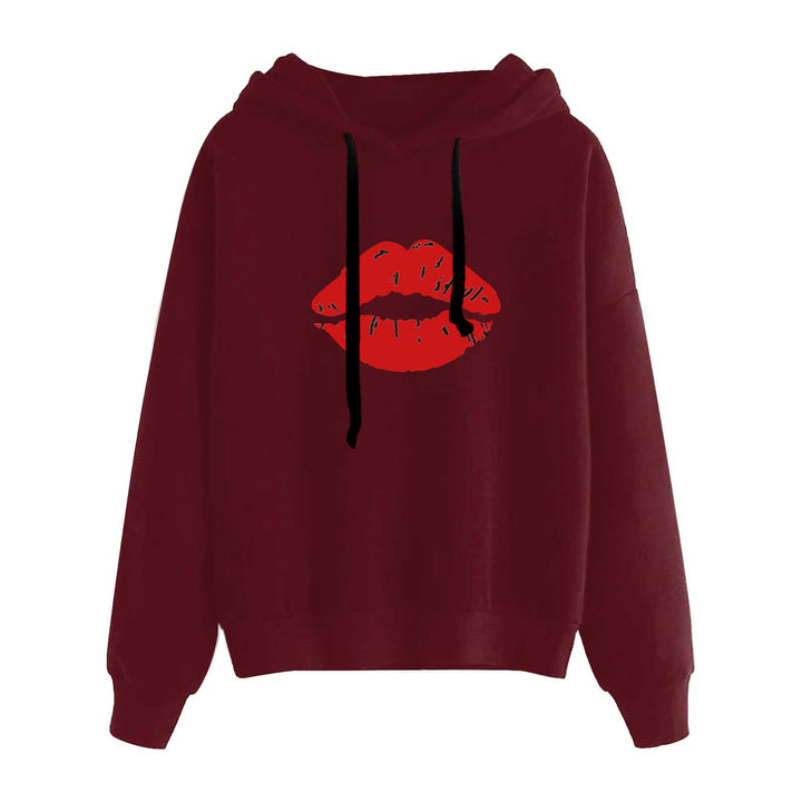 Women's casual oversized hoodie with heart and paw print, drawstring and ribbed cuffs Mune Fashion