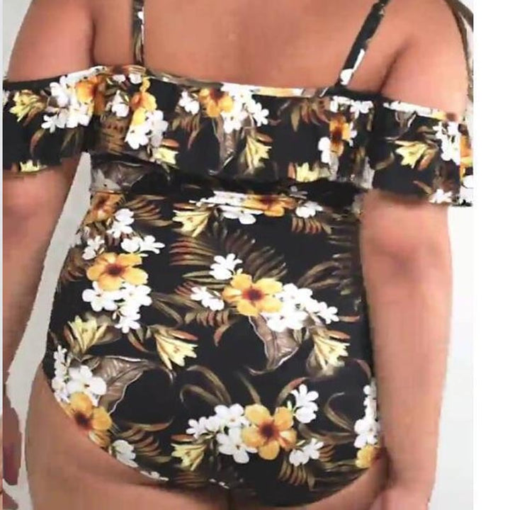 Women's Off-Shoulder One-Piece Swimsuit with Ruffle Details Mune Fashion
