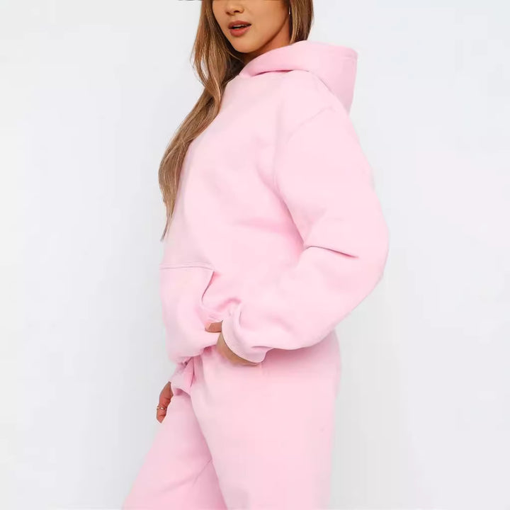 Women's oversized hoodie loungewear set with kangaroo pocket and elastic ankle cuffs Mune Fashion