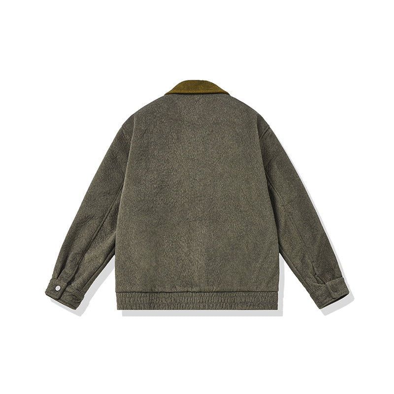 Men's short-cut fleece jacket with cord collar and safety chest pocket Mune Fashion