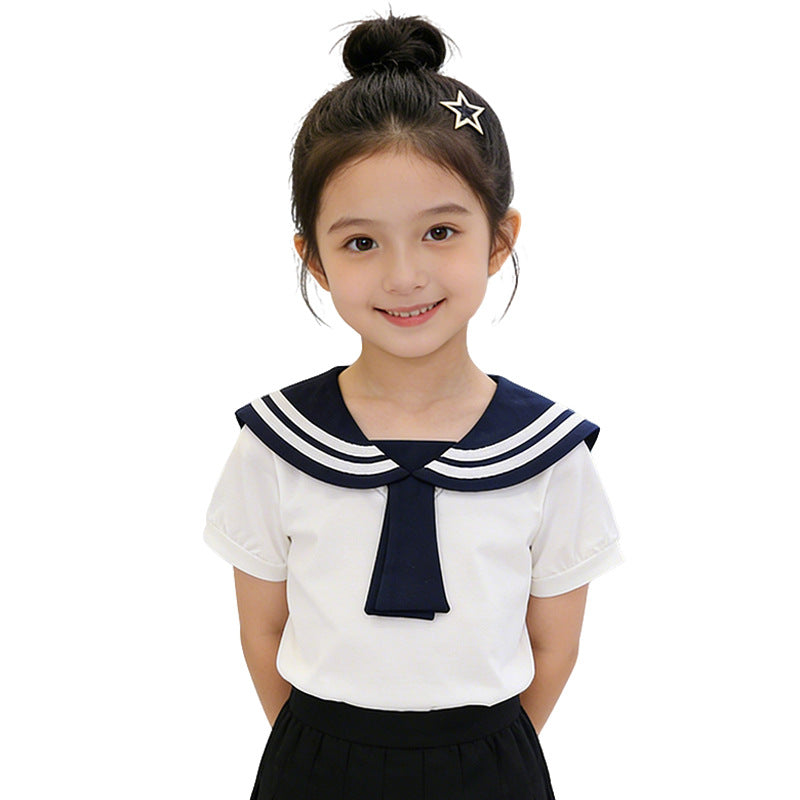 Girls' sailor blouse with classic collar Mune Fashion