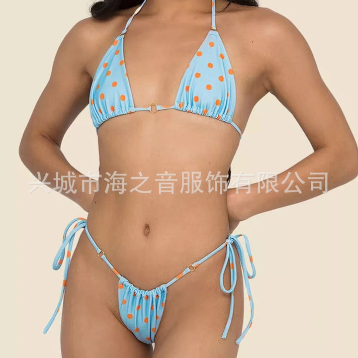 Women's Triangle Bikini with Playful Polka Dot Design Mune Fashion