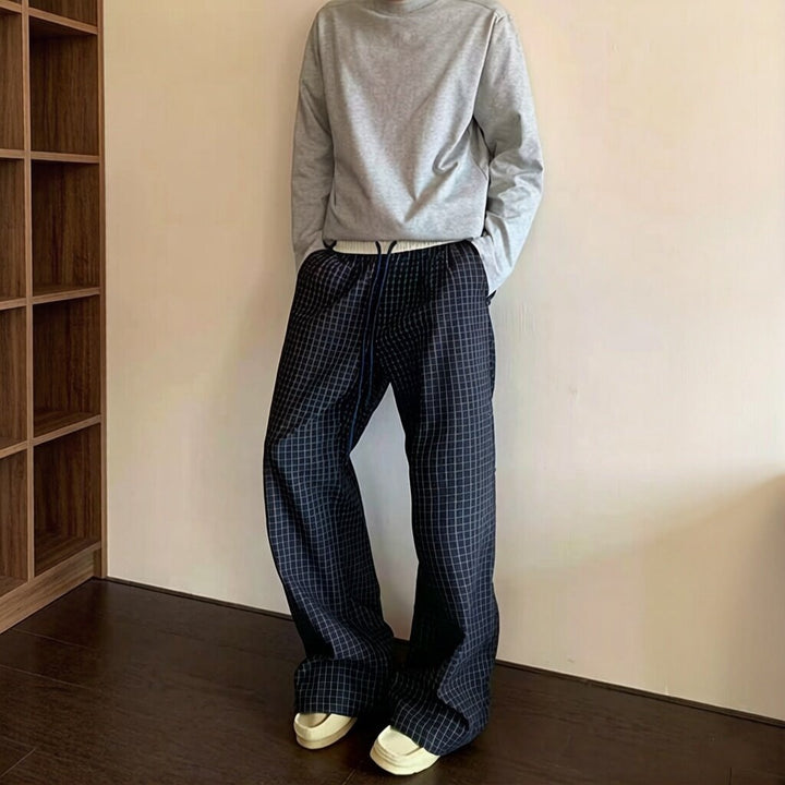 Men's Casual Check Pants Mune Fashion