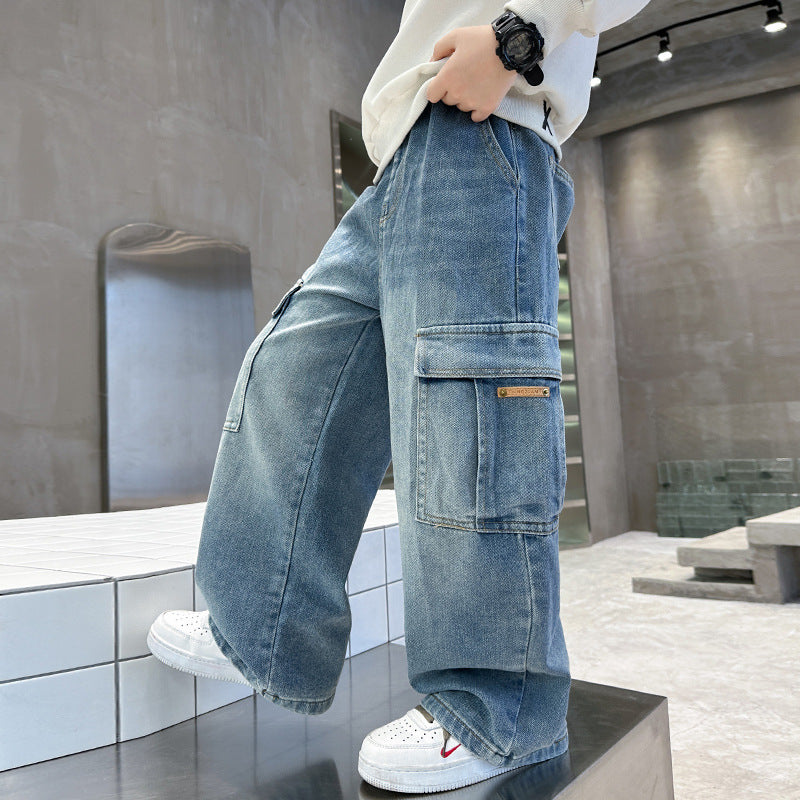 Unisex wide Cargo jeans with deep pockets Mune Fashion