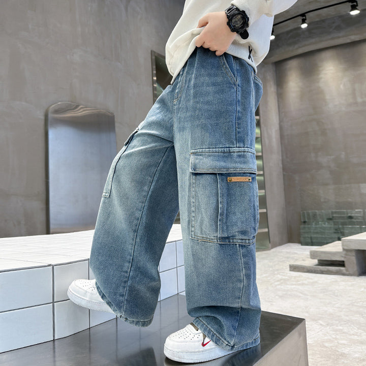 Unisex wide Cargo jeans with deep pockets Mune Fashion