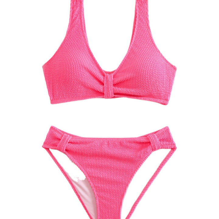 Ladies Two-Piece Bikini with Playful Wave Pattern Mune Fashion