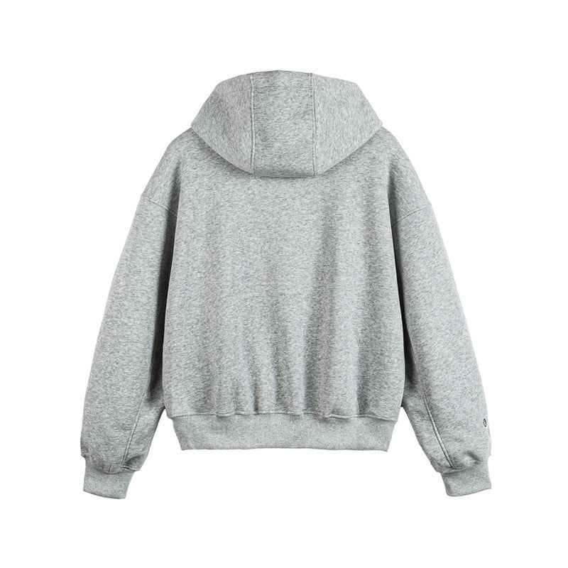 Unisex Oversize Hoodie Zip Jacket with Collegiate Patches Mune Fashion