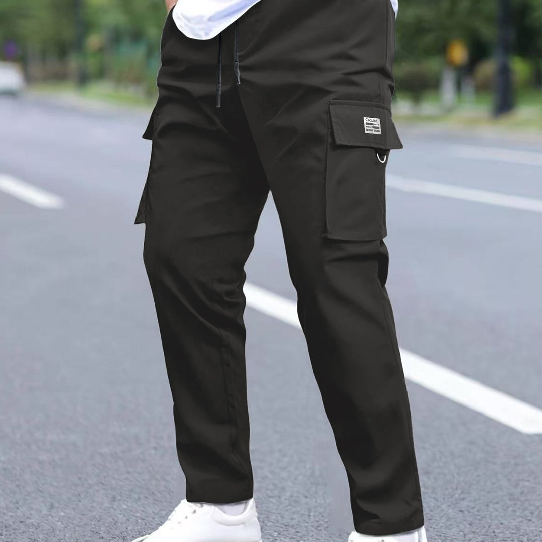 Men's Lightweight Technical Cargo Pants with Drawstring Waist, D-Ring & Large Flap Pockets Mune Fashion