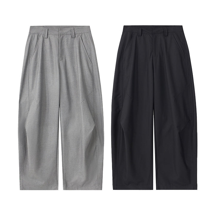 Men's Floor-Length Oversized Twill Pants with Extra Wide Leg and Clean Minimal Design Mune Fashion
