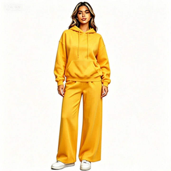 Women Comfortable Oversized Hoodie with Wide Jogging Pants Mune Fashion