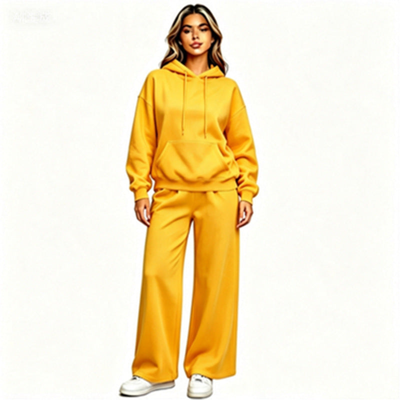 Women Comfortable Oversized Hoodie with Wide Jogging Pants Mune Fashion