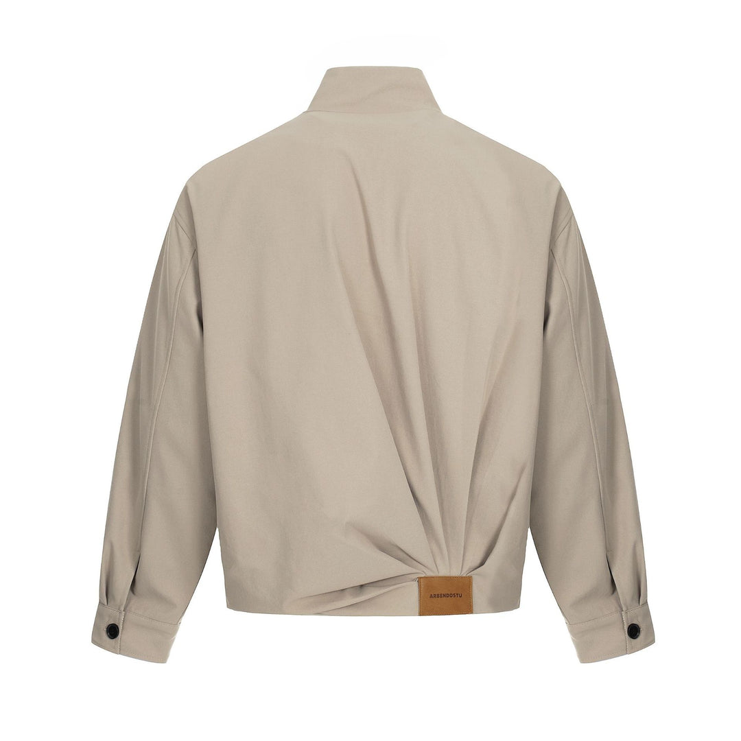 Men's Lightweight Windbreaker Blouson with Funnel Neck and Concealed Zippers Mune Fashion