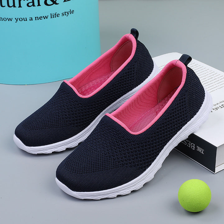 Women's light knitted slip-on sneakers with glitter threads, elastic entry, and flexible lightweight sole Mune Fashion