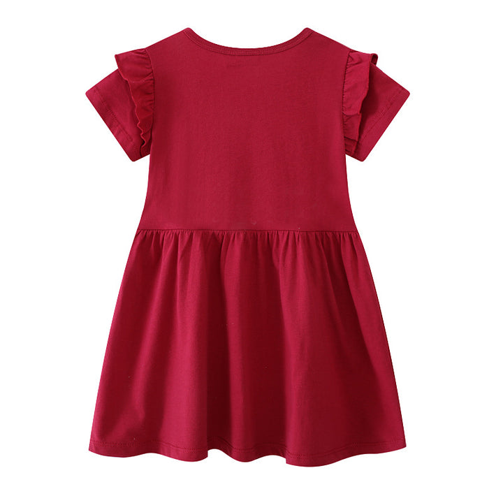 Girls leisure dress with cute rabbit and flower motif Mune Fashion