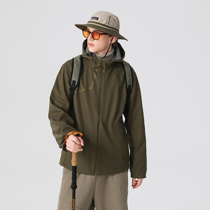 Men's Technical Softshell Jacket with Adjustable Hood and Windproof Membrane Mune Fashion