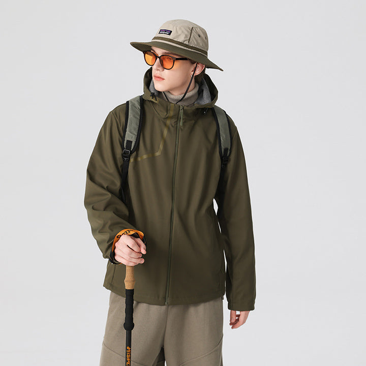 Men's Technical Softshell Jacket with Adjustable Hood and Windproof Membrane Mune Fashion