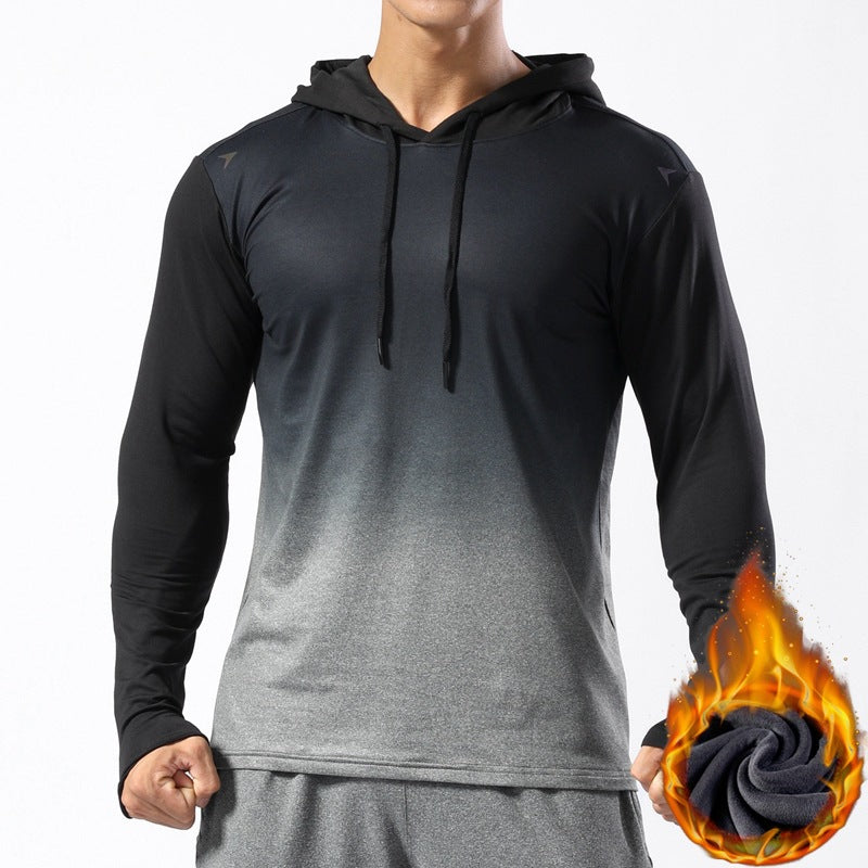 Men's thermal long sleeve hoodie made of functional stretch with hood, thumb hole & moisture regulating lining Mune Fashion