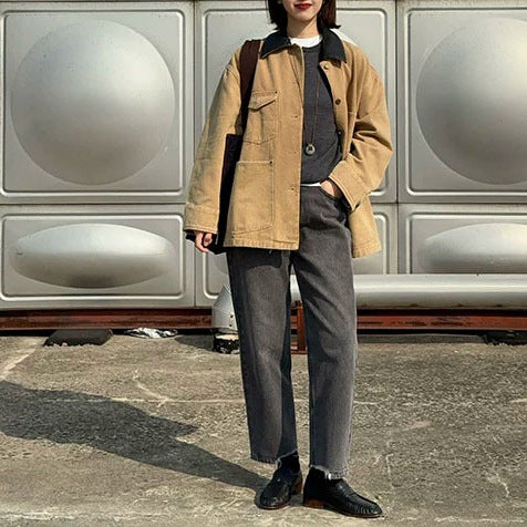 Women’s Stylish Utility Jacket with Check Pattern Mune Fashion