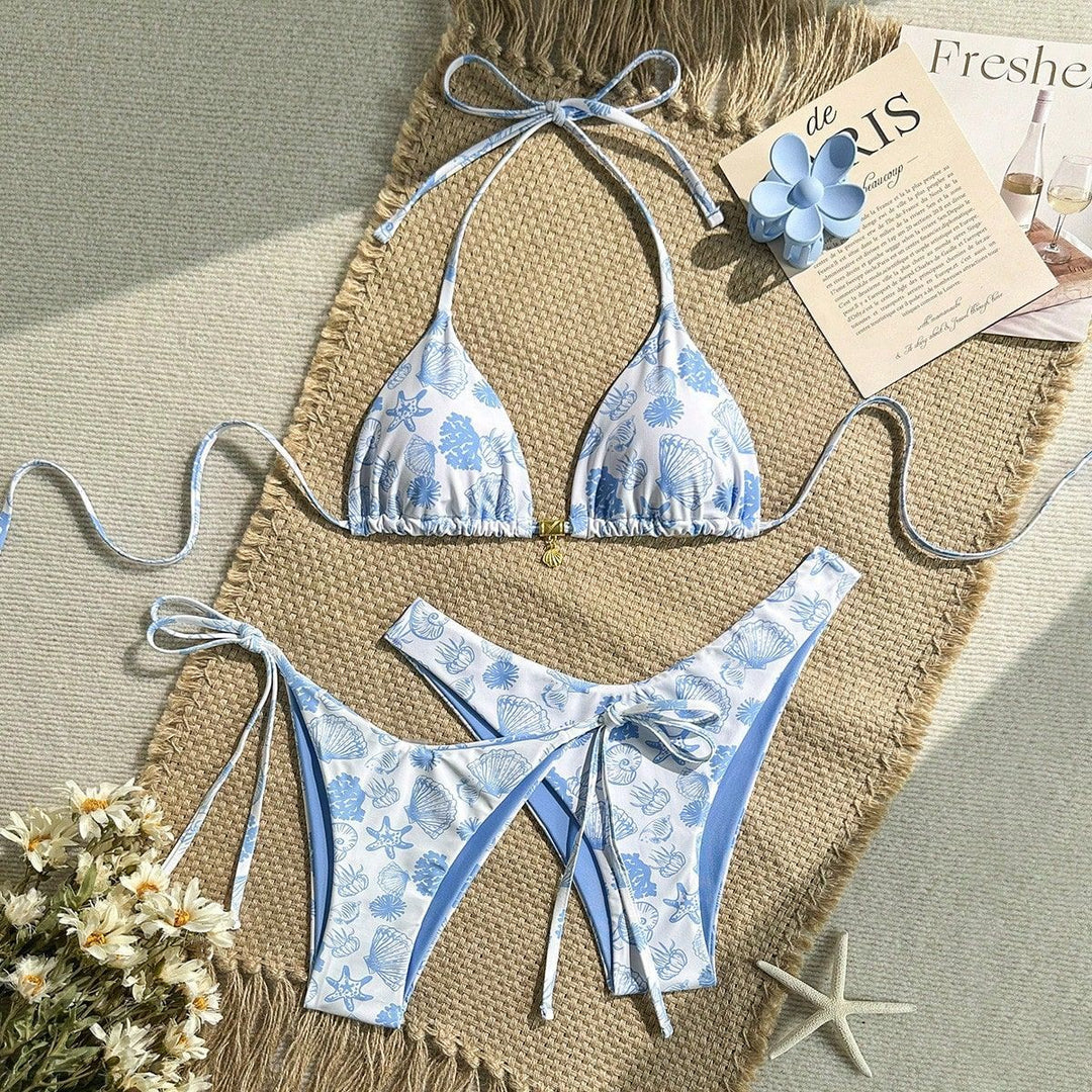 Women's high-quality triangle bikini with floral motifs Mune Fashion