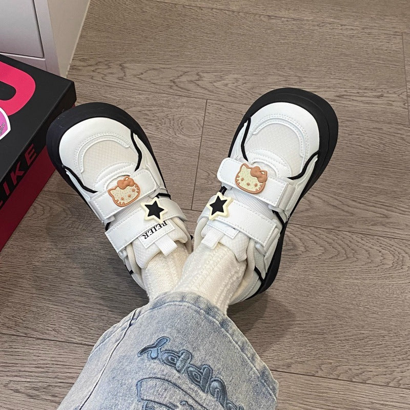 Women's Playful Sneakers with Decorative Details and Velcro Closure Mune Fashion