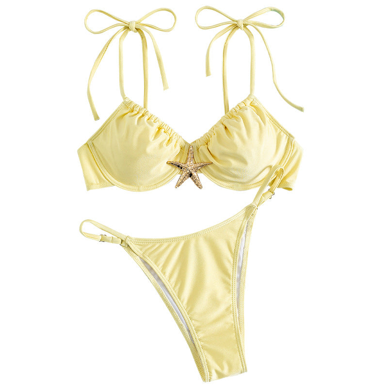 Women's Push-Up Bikini with decorative shell closure Mune Fashion
