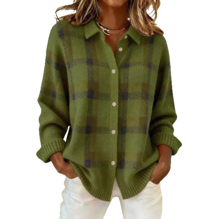 Women’s Fashion Checkered Cardigan