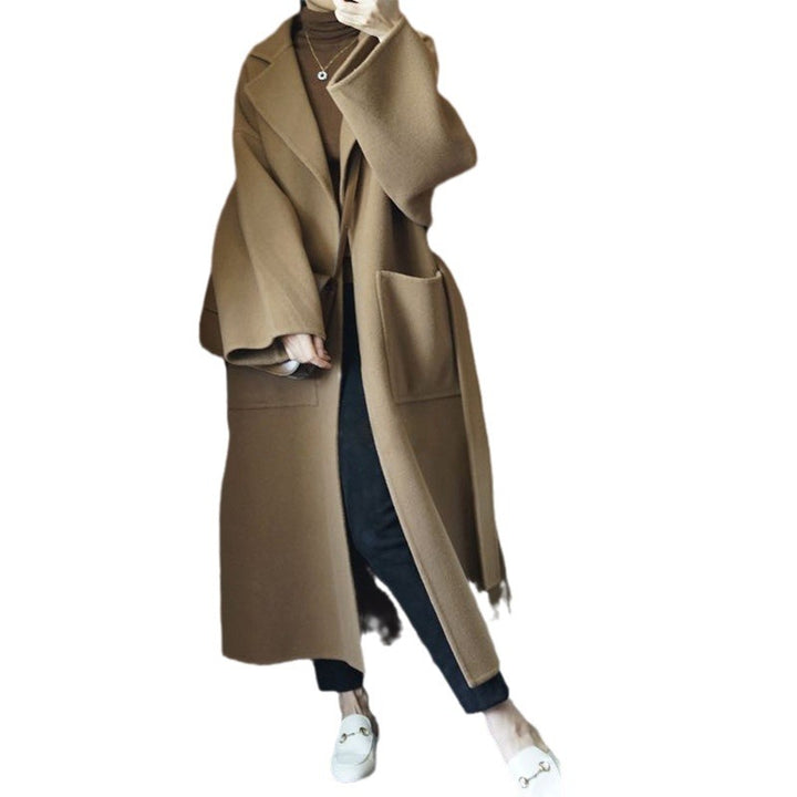 Women's Elegant Wool Coat with Oversized Cut Mune Fashion