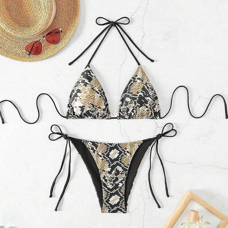 Women's triangle bikini with exciting animal print Mune Fashion