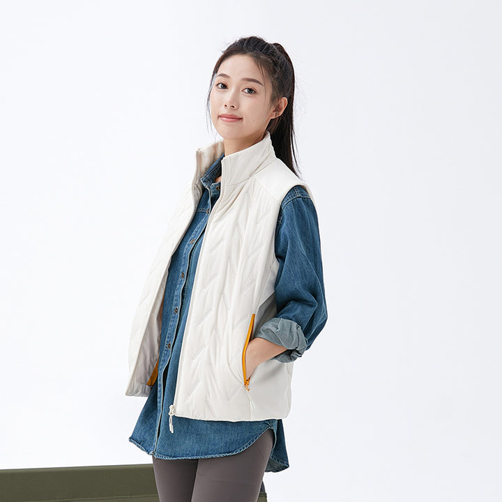 Unisex quilted vest with thermal insulation and high stand-up collar Mune Fashion