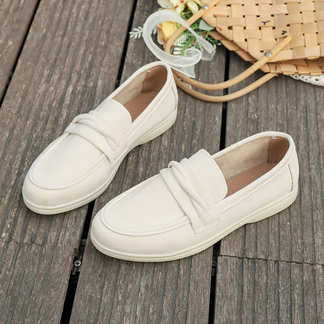 Women's elegant suede-look loafers with padded comfort insole Mune Fashion