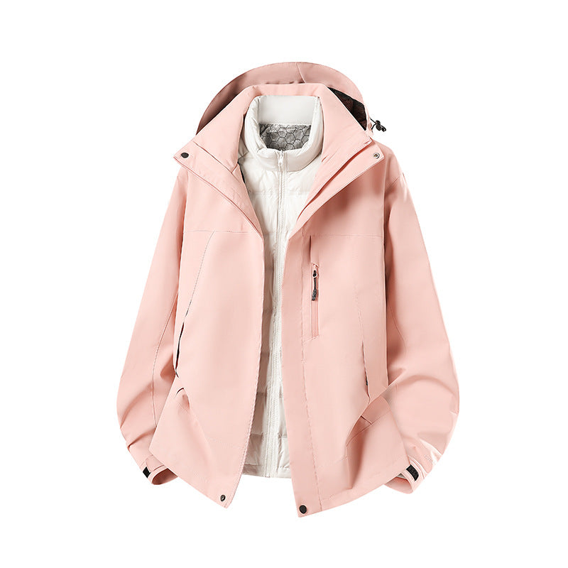 Women's Two-Piece Softshell Parka with Removable Quilted Inner Jacket Mune Fashion