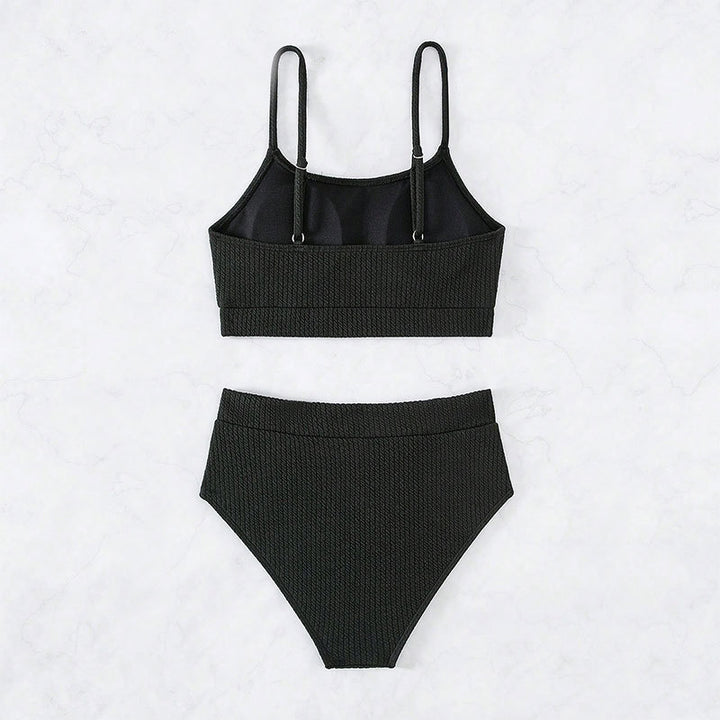 Women Crop-Top Bikini with High Waist Mune Fashion
