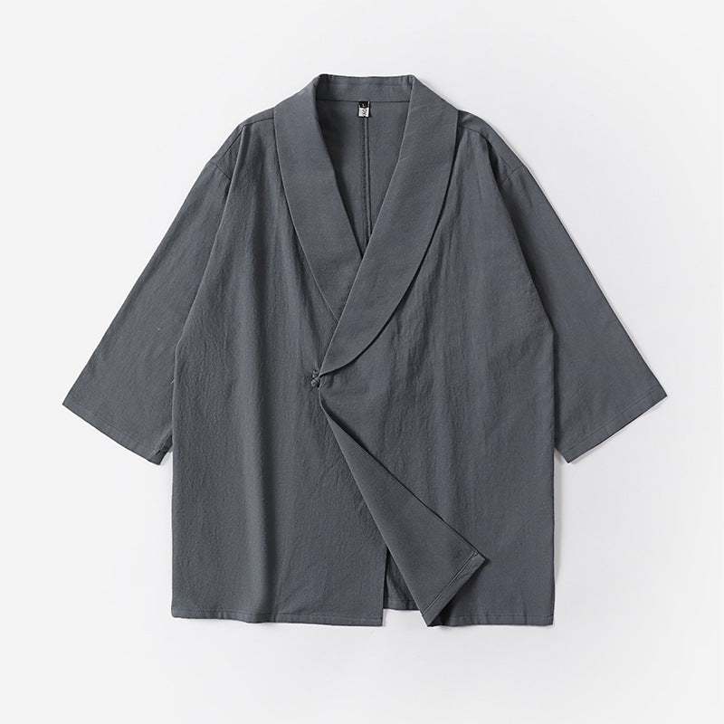 Unisex Oversized Kimono Jacket with Shawl Collar and Wrap Closure Mune Fashion