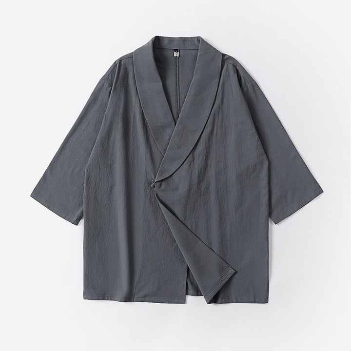 Unisex Oversized Kimono Jacket with Shawl Collar and Wrap Closure Mune Fashion