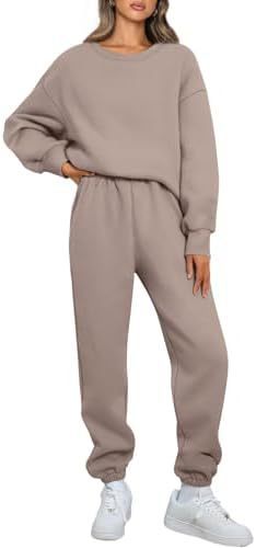 Women's Nano Relaxed Loungewear Set with Oversized Round Neck Sweatshirt and Tailored High Waist Jogging Pants made of French Terry Mune Fashion