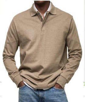 Men's fine-knit polo shirt with long sleeves, ribbed cuffs and concealed button placket Mune Fashion