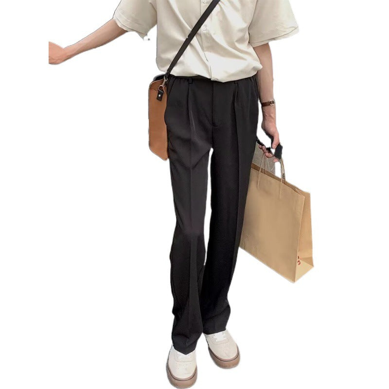 Women Elegant Cropped Pants with Pleated Details Mune Fashion