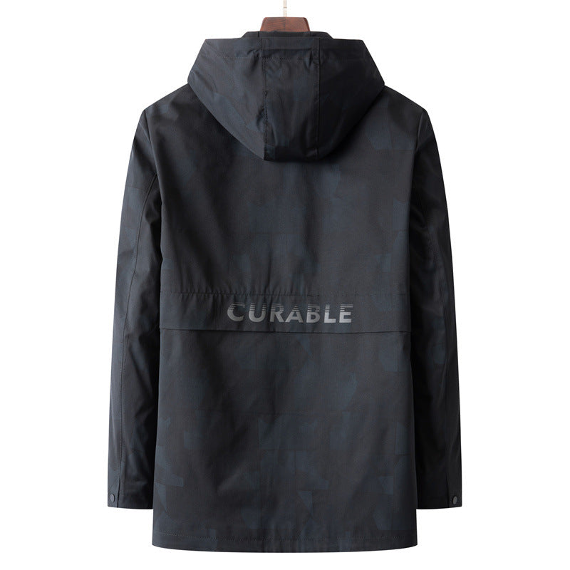 Men's Waterproof, Breathable City Overall Jacket with Hood and Minimalist Utility Look Mune Fashion