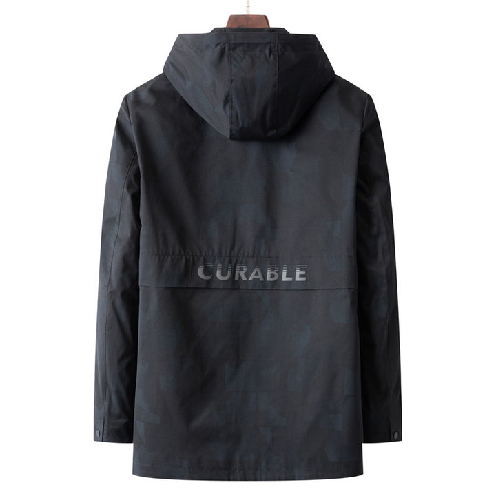 Men's Waterproof, Breathable City Overall Jacket with Hood and Minimalist Utility Look Mune Fashion